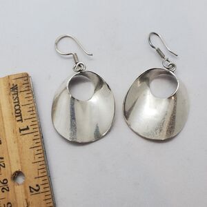 Vintage Taxco Sterling Silver Wave Dangle Earrings